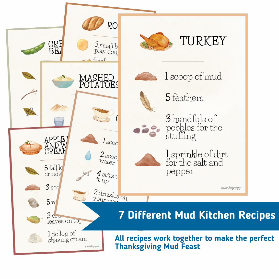 Thanksgiving Dinner Recipe Cards