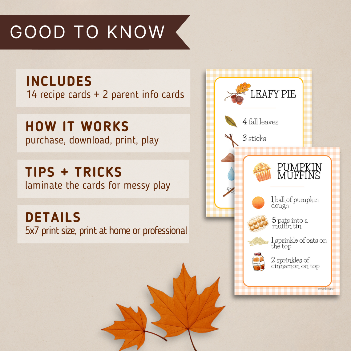 Fall Recipe Cards