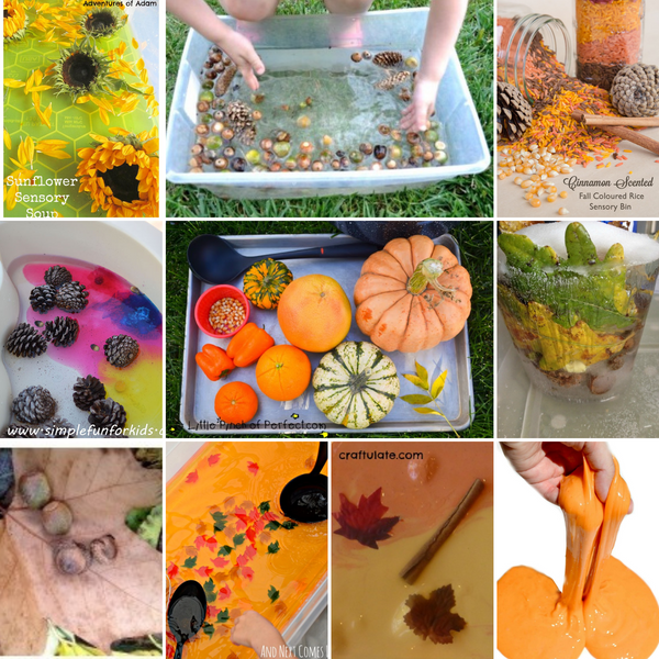 12 Fall Themed Sensory Play Ideas to Use in your Mud Kitchen