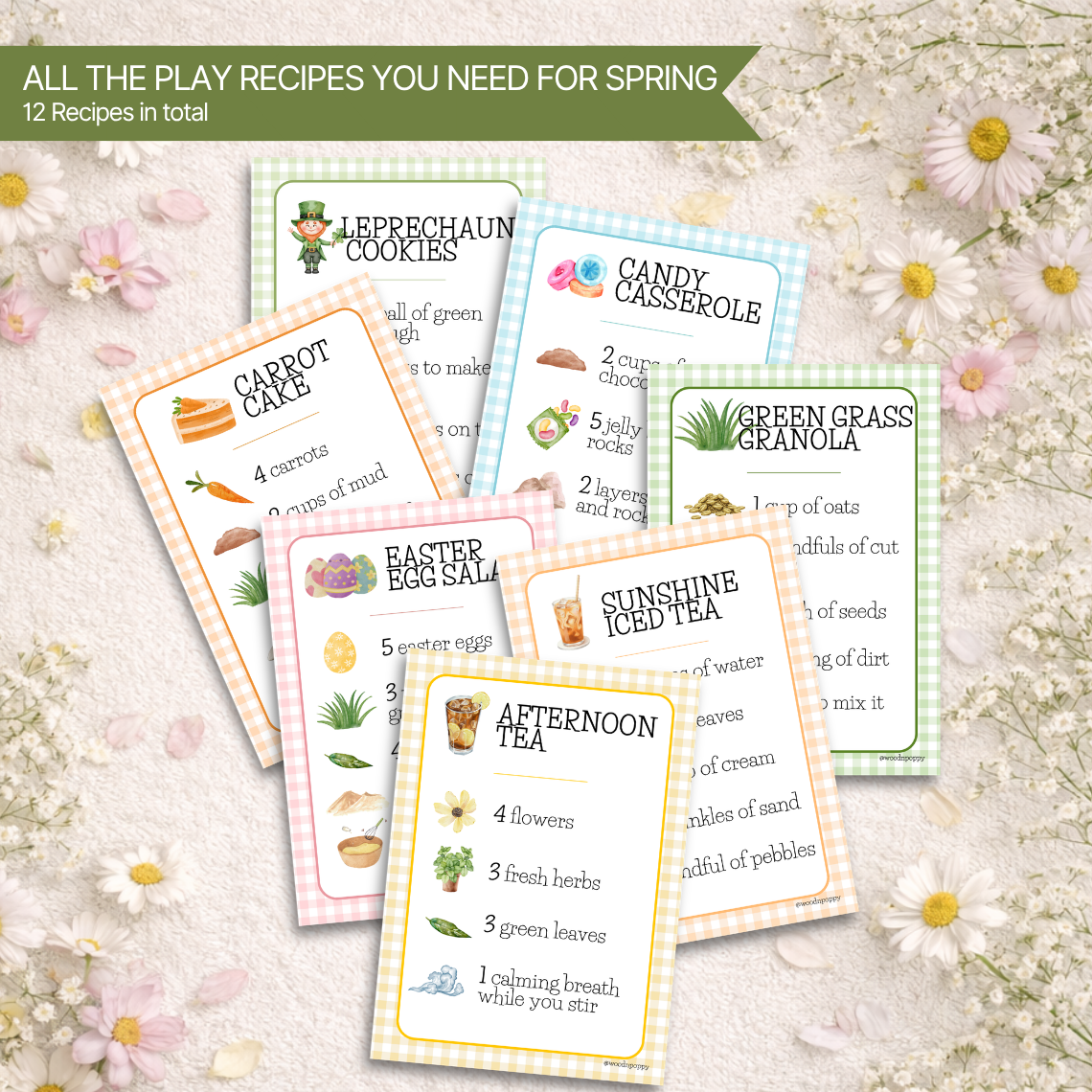 Spring Mud Kitchen Recipe Cards