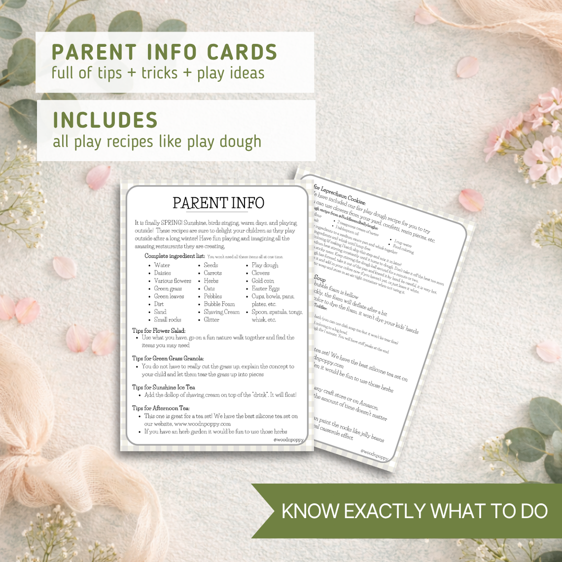 Spring Mud Kitchen Recipe Cards