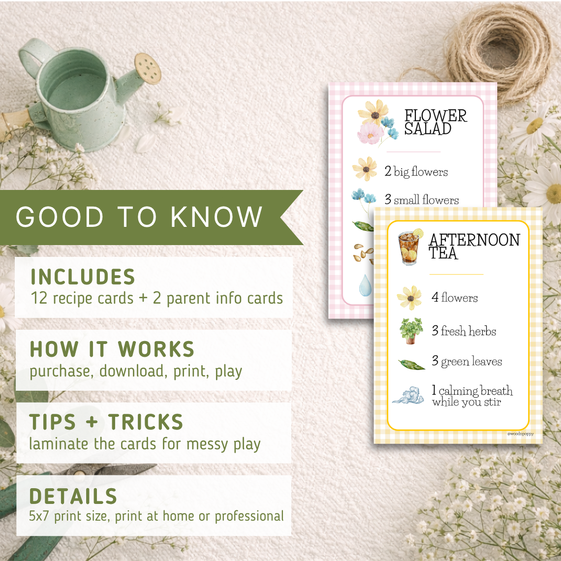Spring Mud Kitchen Recipe Cards