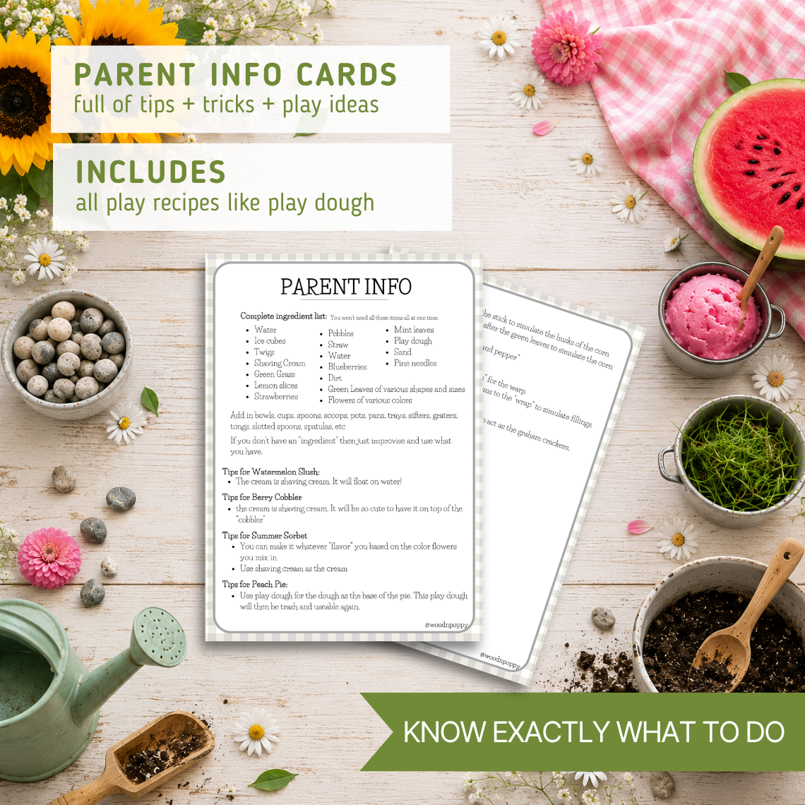 Summer Mud Kitchen Recipe Cards